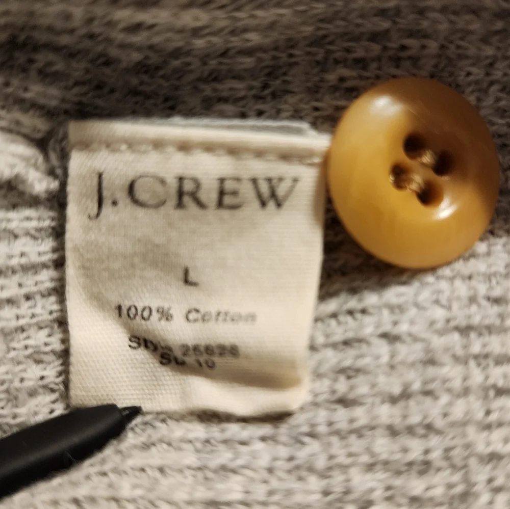 J.Crew V-neck Button Down Ribbed Cardigan | Patchwork Pockets Size Large